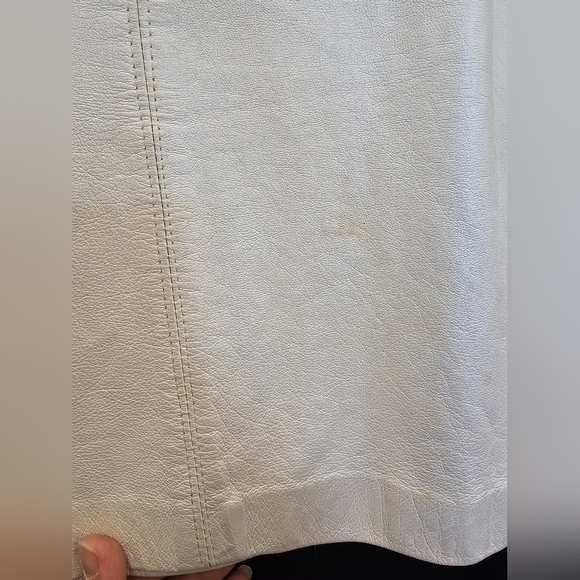Pencil, White, Leather, Skirt, 80s, 90s, Midi,  Vintage, Women's, Party, Wedding - Picture 2 of 7